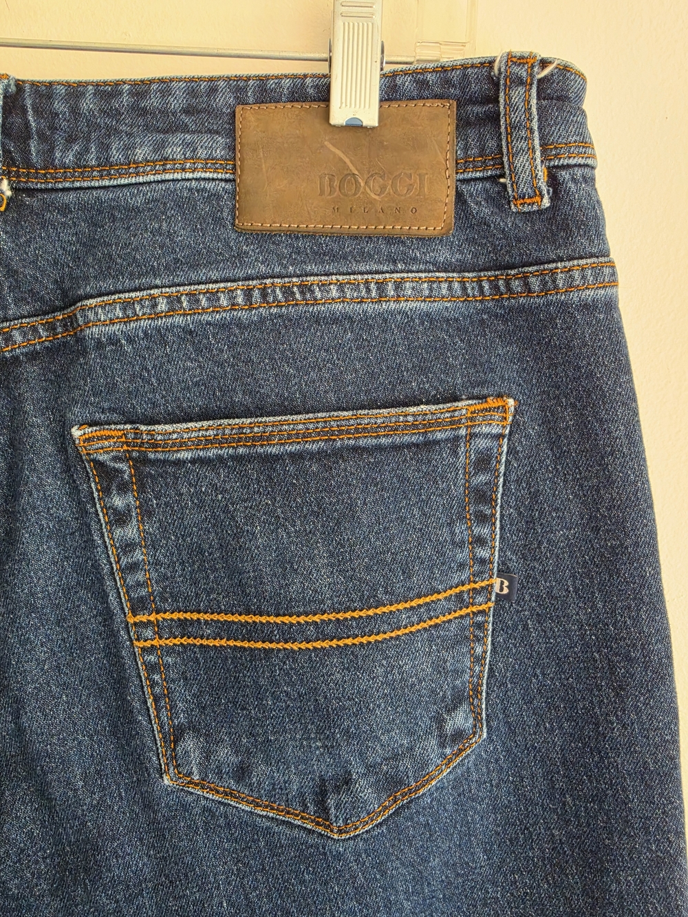 Boggi Milano Luxury Cotton Straight Men's Jeans Dark Wash Claude Denim Size 36 - Picture 5 of 10